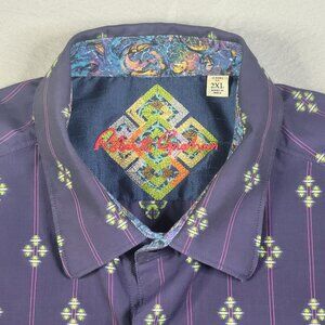 Robert Graham Contrasting Trim Long Sleeve Shirt Men's 2XL